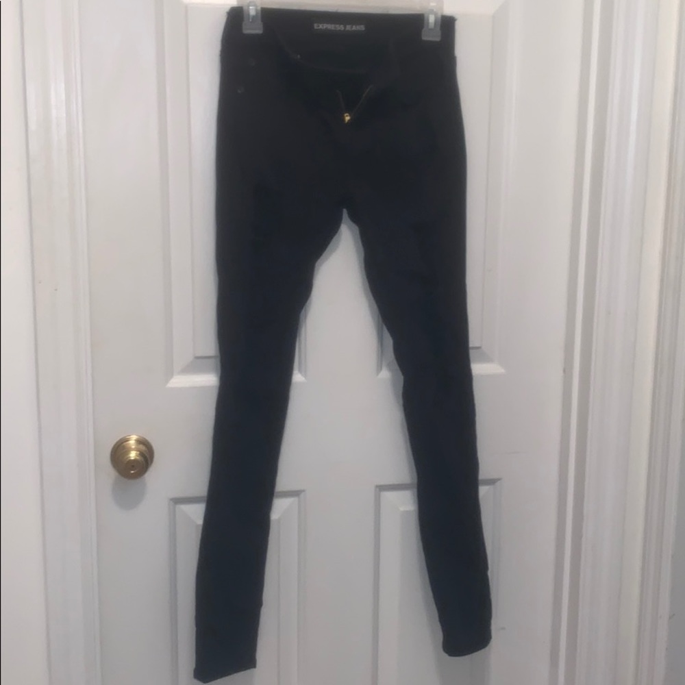 Express Black Distressed 00 leggings
